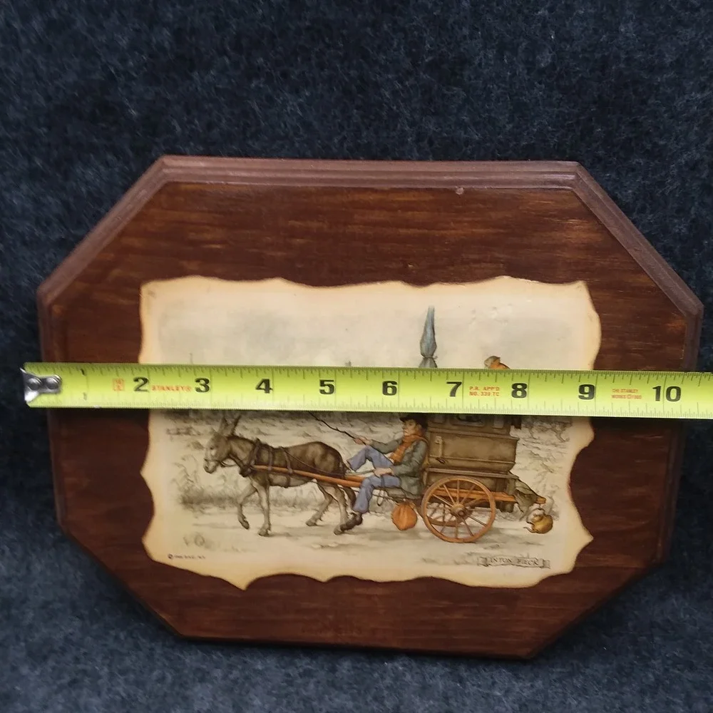 Set of 2 Vintage Anton Pieck Wall Plaque Decor Art‎ Wood Framed Old Country 10x9